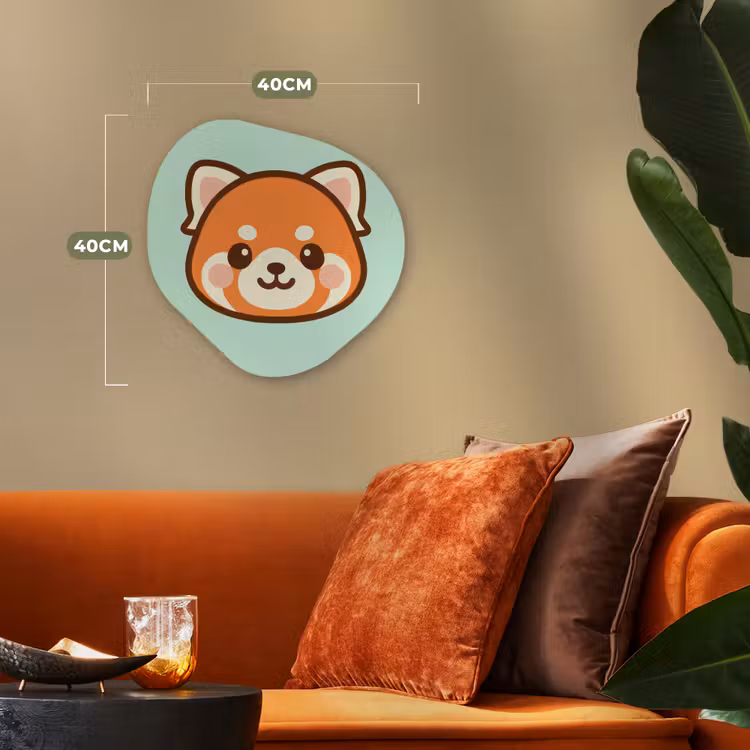 Rode panda - Groen - Cartoon Wandcirkel Organisch Forex 3mm klein -sfeer3