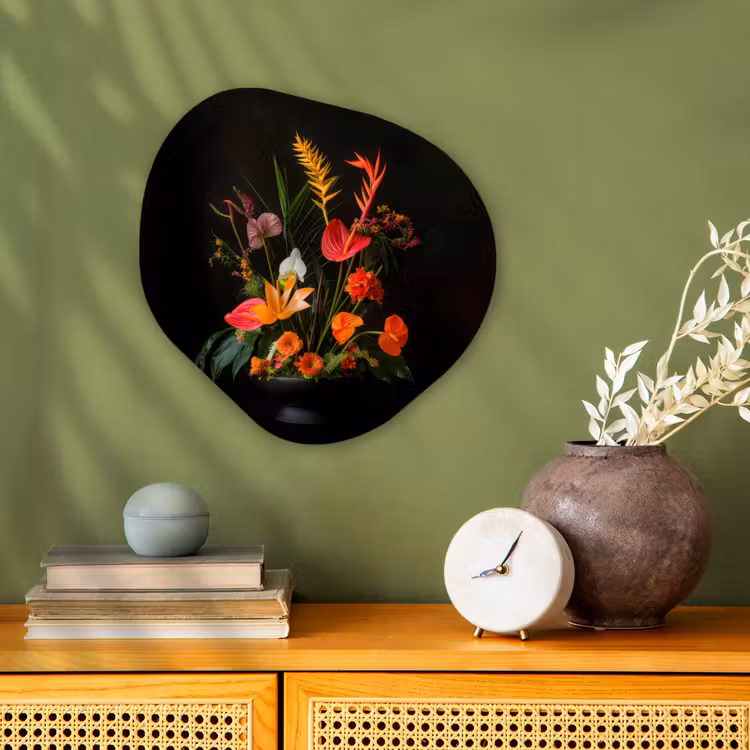 Schaal - Boeket - Bloemen Wandcirkel Organisch Forex 3mm klein -sfeer2
