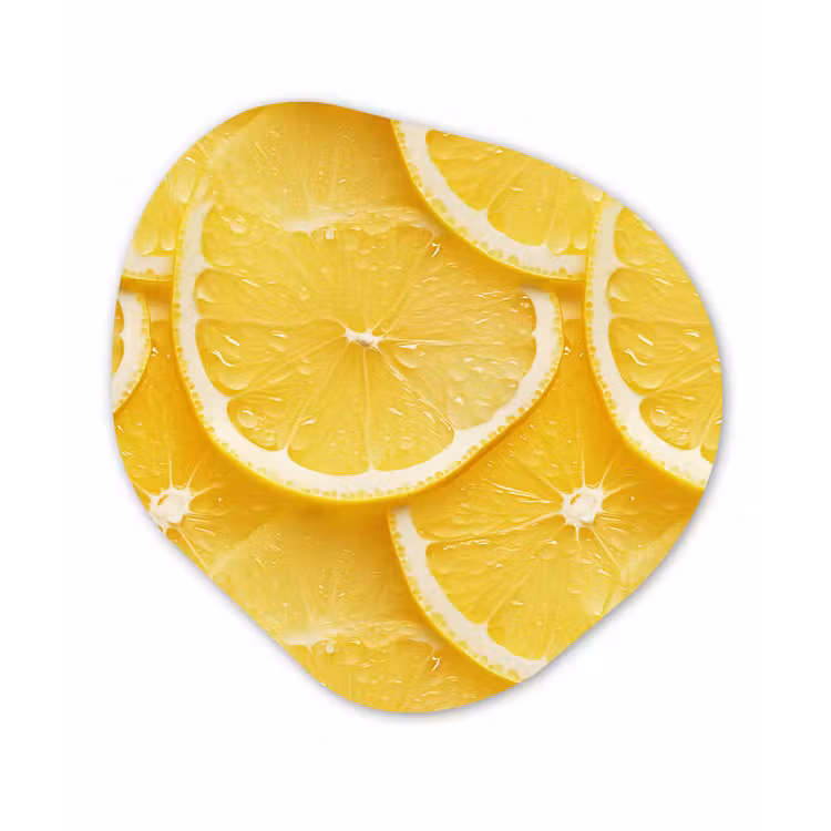 Schijfjes - Citroen - Sap Wandcirkel Organisch Forex 3mm klein 629 -3d