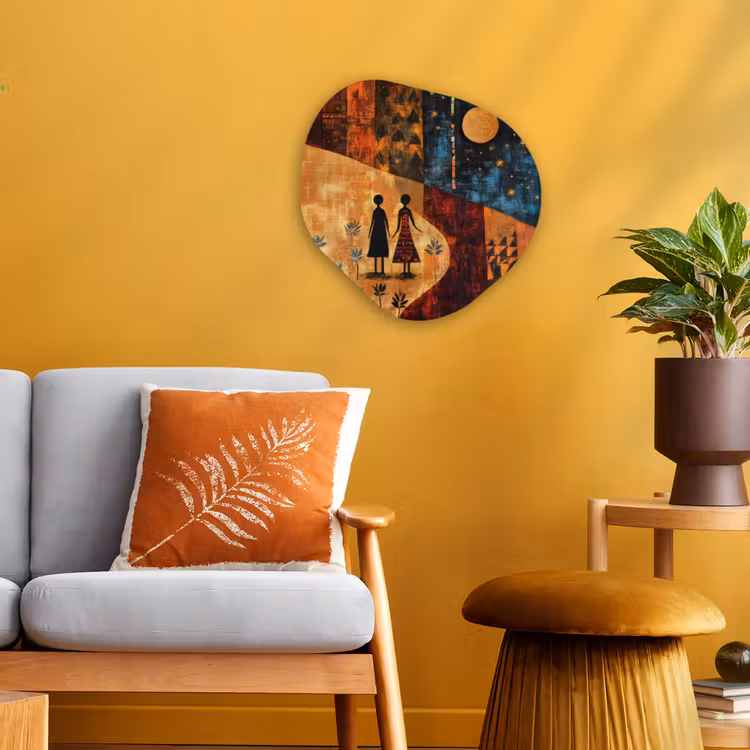 Silhouetten - Abstract - Zon - Maan Wandcirkel Organisch Forex 3mm klein -sfeer4