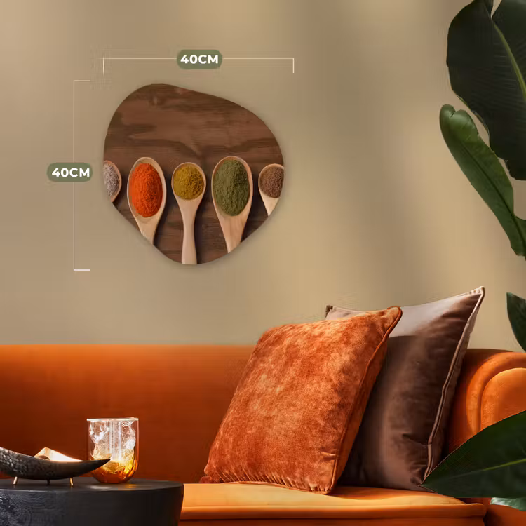 Pollepel - Kruiden - Eten - Specerijen - Tafel Wandcirkel Organisch Forex 3mm klein -sfeer3