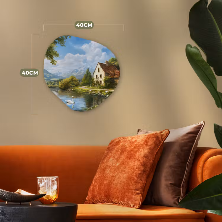 Zwaan - Bomen - Rust Wandcirkel Organisch Forex 3mm klein -sfeer3