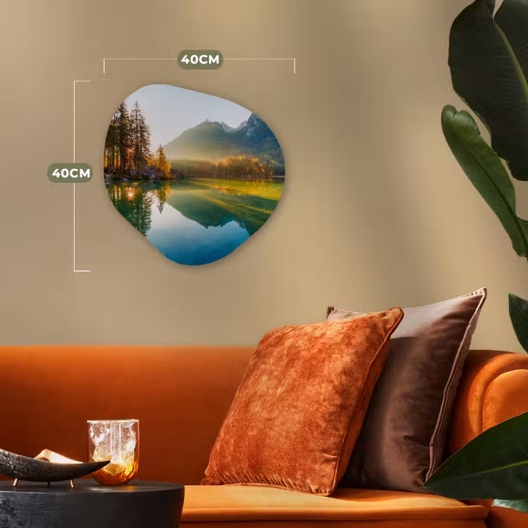 Meer - Bos - Bergen - Natuur Wandcirkel Organisch Forex 3mm klein -sfeer3