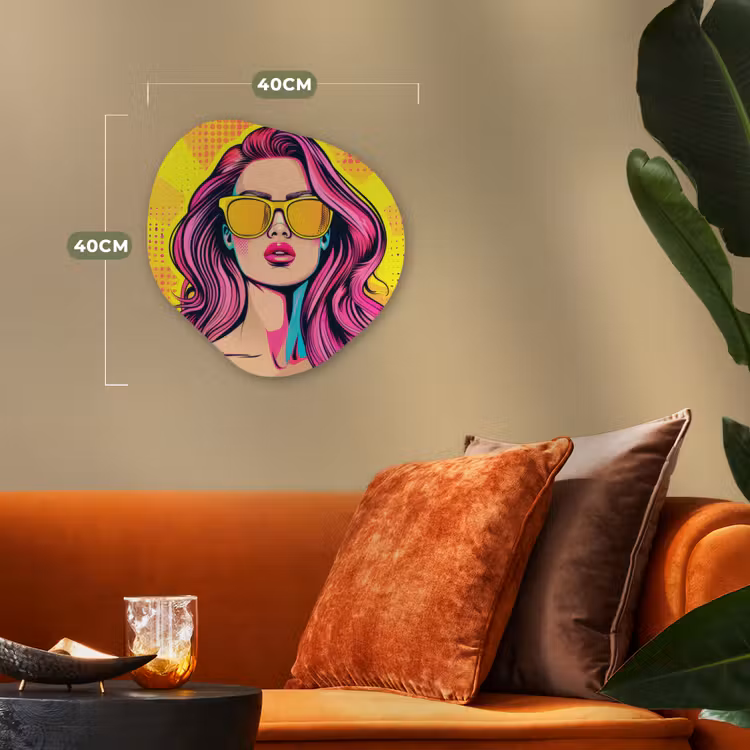 Zonnebril - Vrouw - Zonnig - Geel Wandcirkel Organisch Forex 3mm klein -sfeer3