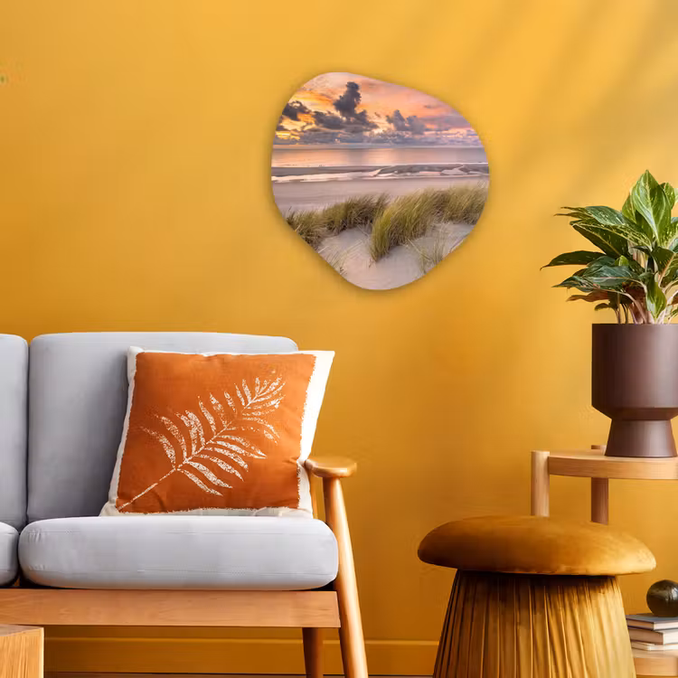 Zonsondergang - Duin - Strand - Planten - Zee Wandcirkel Organisch Forex 3mm klein -sfeer4