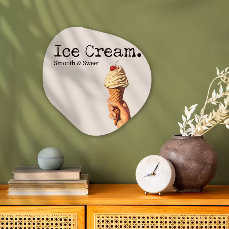 Ice cream - Softijs - Kleurrijk - Kers Wandcirkel Organisch Forex 3mm klein -sfeer2