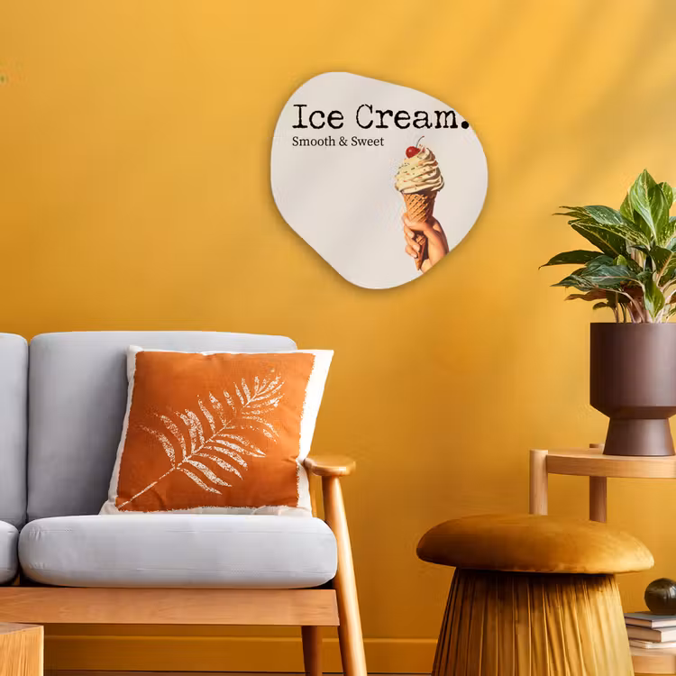 Ice cream - Softijs - Kleurrijk - Kers Wandcirkel Organisch Forex 3mm klein -sfeer4