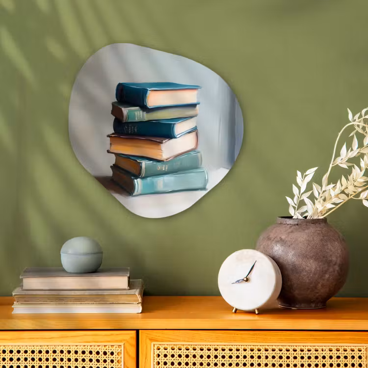 Stapel - Boeken - Groen - Daglicht Wandcirkel Organisch Forex 3mm klein -sfeer2