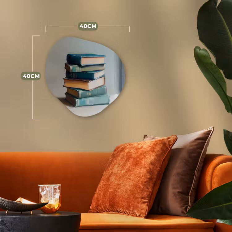 Stapel - Boeken - Groen - Daglicht Wandcirkel Organisch Forex 3mm klein -sfeer3