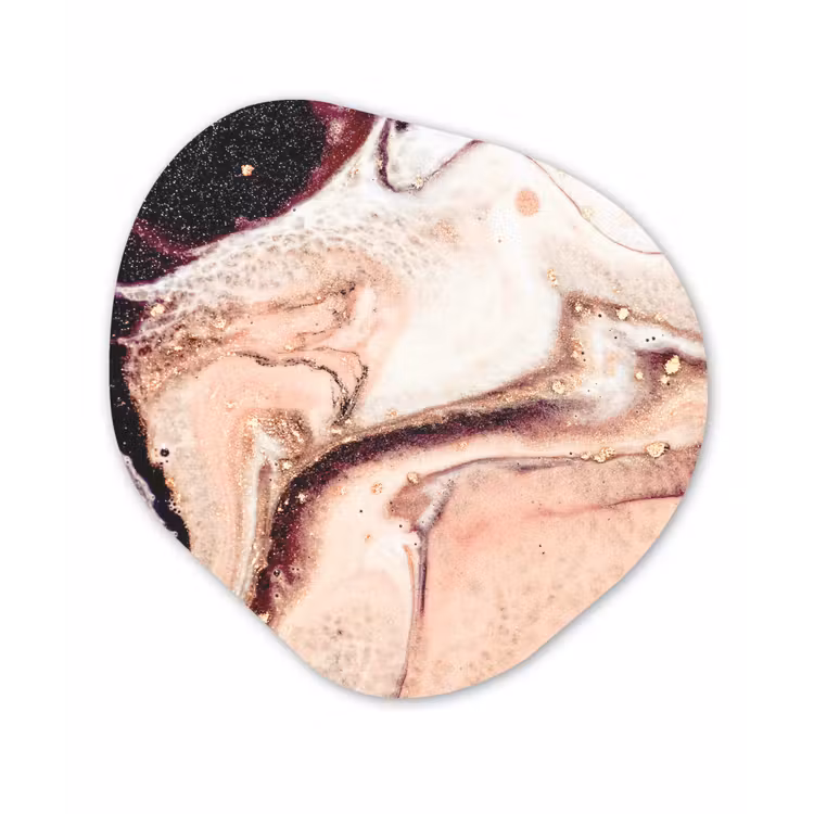 Steen - Marmer - Edelsteen - Abstract - Natuur - Roze Wandcirkel Organisch Forex 3mm klein -3d