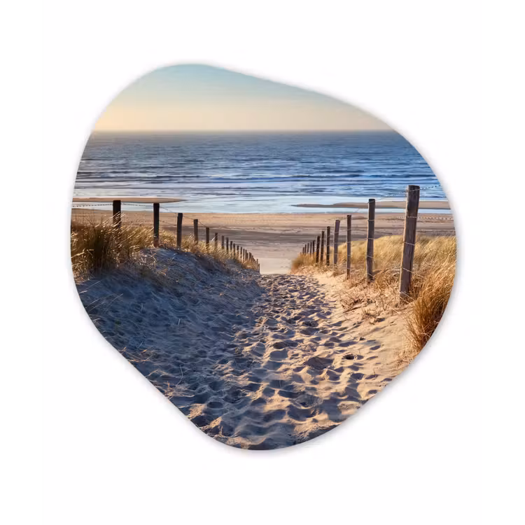 Strand - Zee - Nederland - Duinen - Zon Wandcirkel Organisch Forex 3mm klein -3d