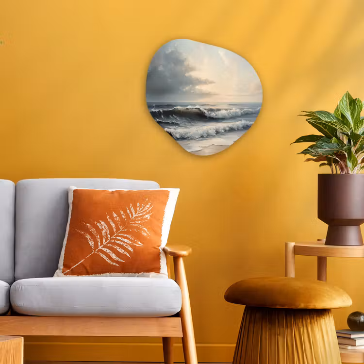 Strand - Zee - Zonsondergang Wandcirkel Organisch Forex 3mm klein -sfeer4