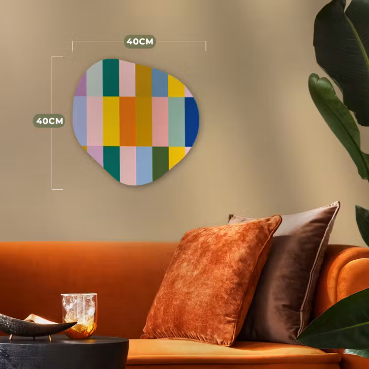 Stroken - Blauw - Patroon - Abstract Wandcirkel Organisch Forex 3mm klein -sfeer3