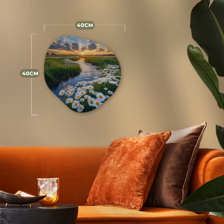 Beekje - Landschap - Margriet Wandcirkel Organisch Forex 3mm klein -sfeer3
