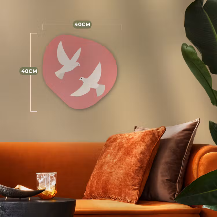 Duiven - Wit - Sierlijk Wandcirkel Organisch Forex 3mm klein -sfeer3