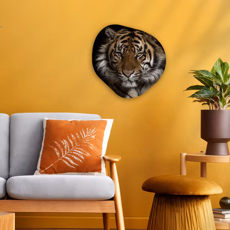 Tijger - Wilde dieren - Portret Wandcirkel Organisch Forex 3mm klein -sfeer4