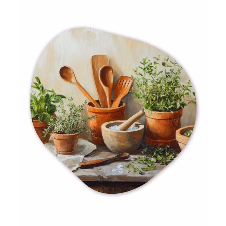 Potten - Kruiden - Hout Wandcirkel Organisch Forex 3mm klein -3d