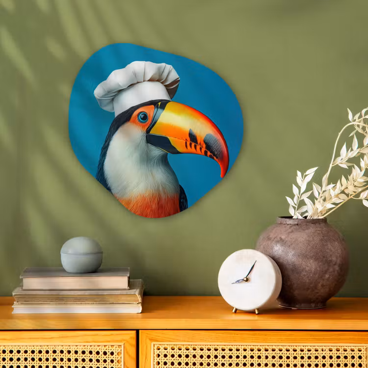 Toekan - Papegaai - Vogel - Koksmuts Wandcirkel Organisch Forex 3mm klein -sfeer2