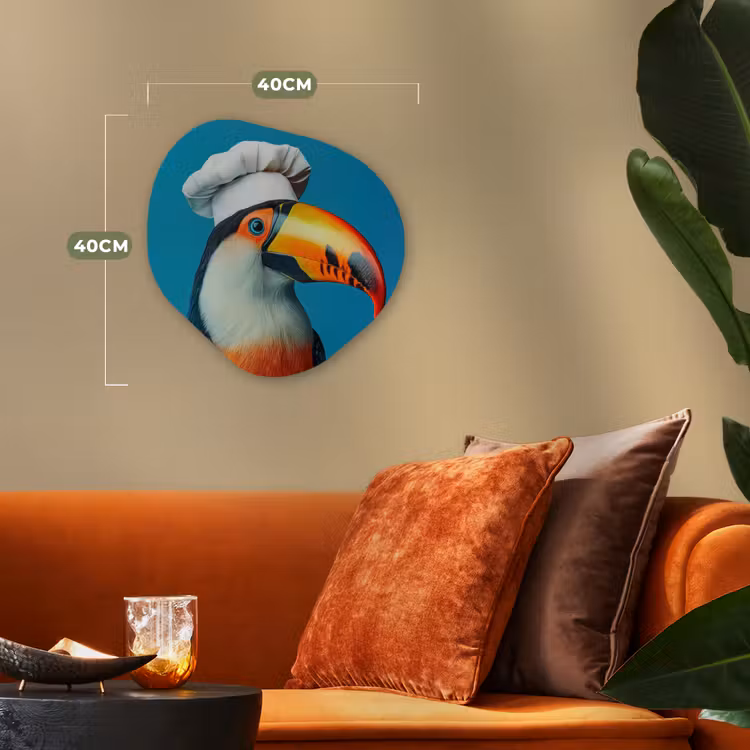 Toekan - Papegaai - Vogel - Koksmuts Wandcirkel Organisch Forex 3mm klein -sfeer3