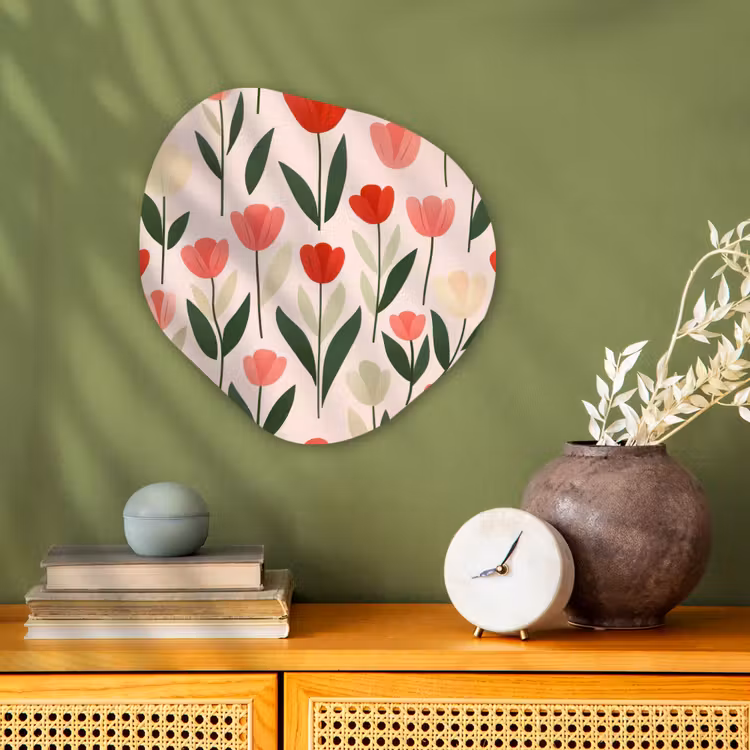 Tulpen - Modern - Roze Wandcirkel Organisch Forex 3mm klein -sfeer2