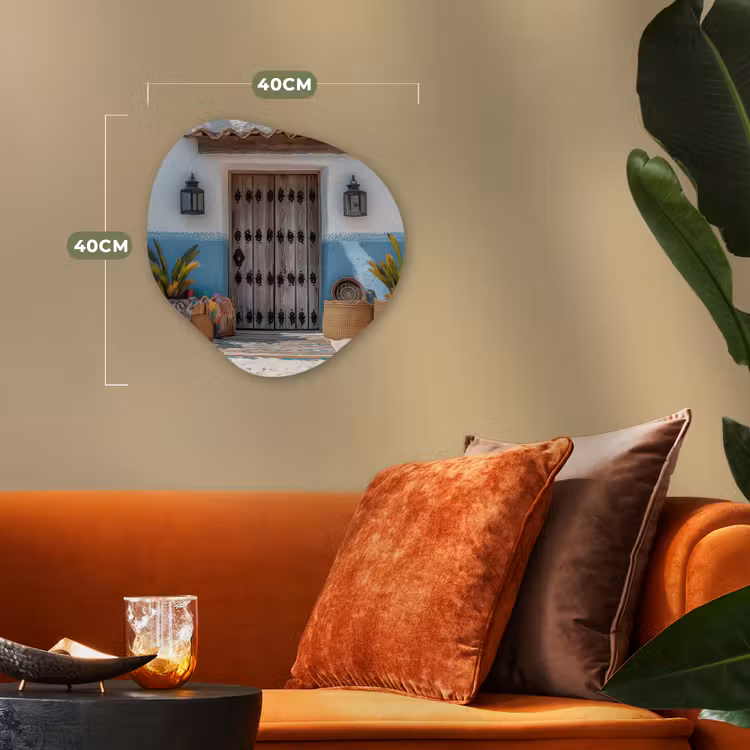 Deur - Manden - Planten Wandcirkel Organisch Forex 3mm klein -sfeer3