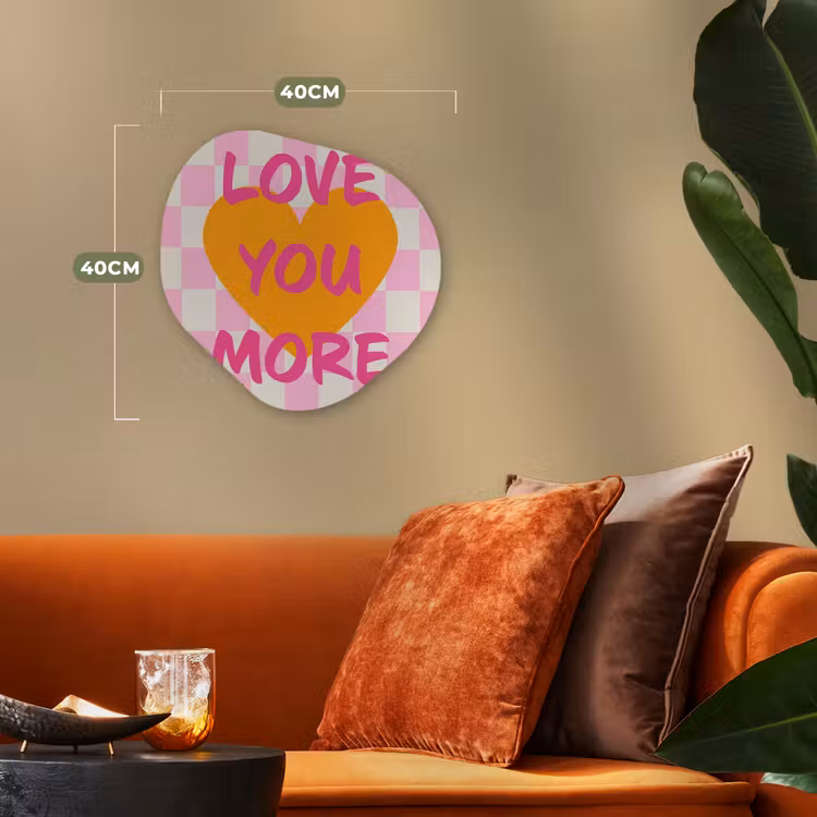 Valentijn - Love - Roze - Oranje Wandcirkel Organisch Forex 3mm klein -sfeer3