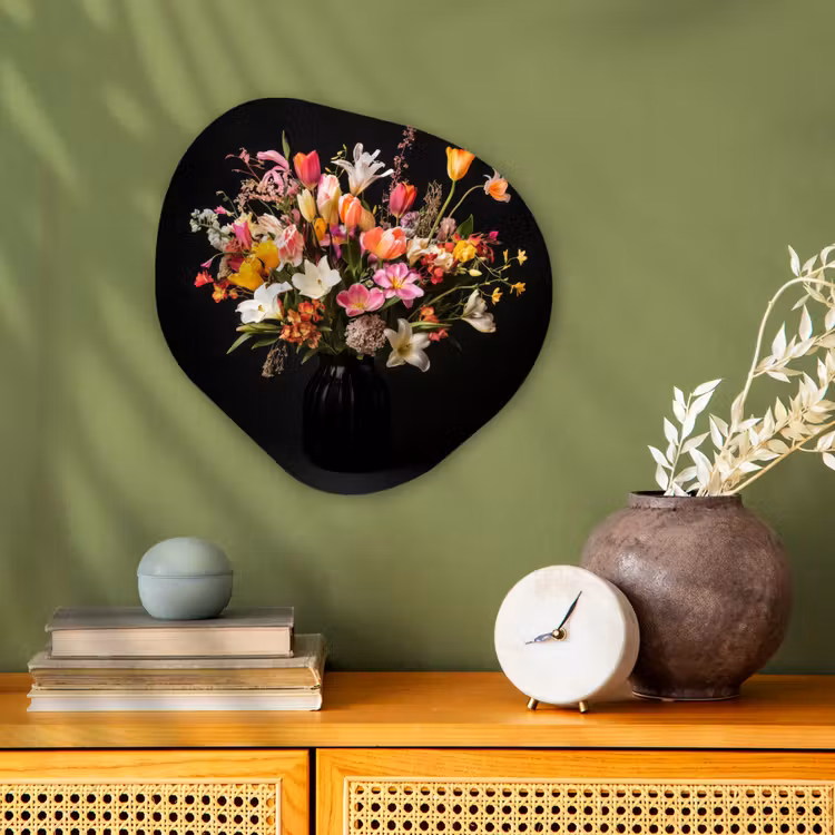 Vaas - Bloemen - Tulpen Wandcirkel Organisch Forex 3mm klein -sfeer2