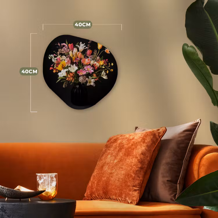 Vaas - Bloemen - Tulpen Wandcirkel Organisch Forex 3mm klein -sfeer3