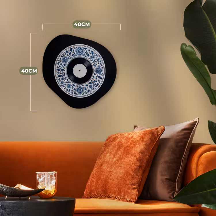 Vinyl - LP - Delfts Blauw - Muziek Wandcirkel Organisch Forex 3mm klein -sfeer3
