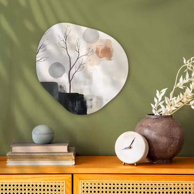 Wabi sabi - Beige - Plant Wandcirkel Organisch Forex 3mm klein -sfeer2