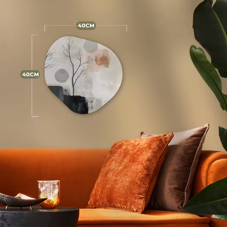 Wabi sabi - Beige - Plant Wandcirkel Organisch Forex 3mm klein -sfeer3