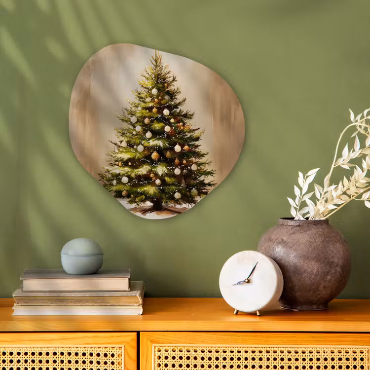 Kerst - Sfeer - Groen Wandcirkel Organisch Forex 3mm klein -sfeer2