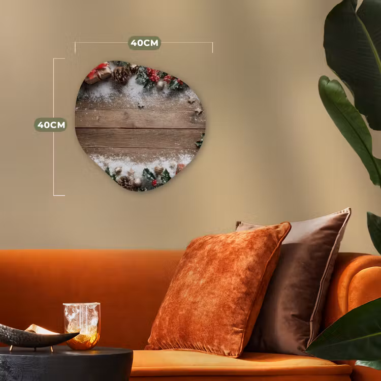 Kerstdecoratie - Geschenken - Hout - Veelkleurig Wandcirkel Organisch Forex 3mm klein -sfeer3