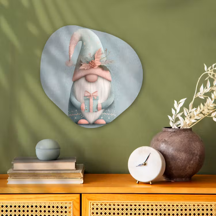 Kerstgnome - Cadeau - Groen Wandcirkel Organisch Forex 3mm klein -sfeer2