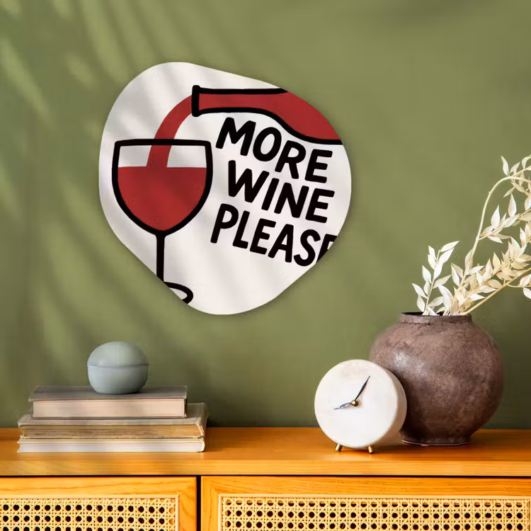 Wijnfles - Quote - Rood - Glas Wandcirkel Organisch Forex 3mm klein -sfeer2