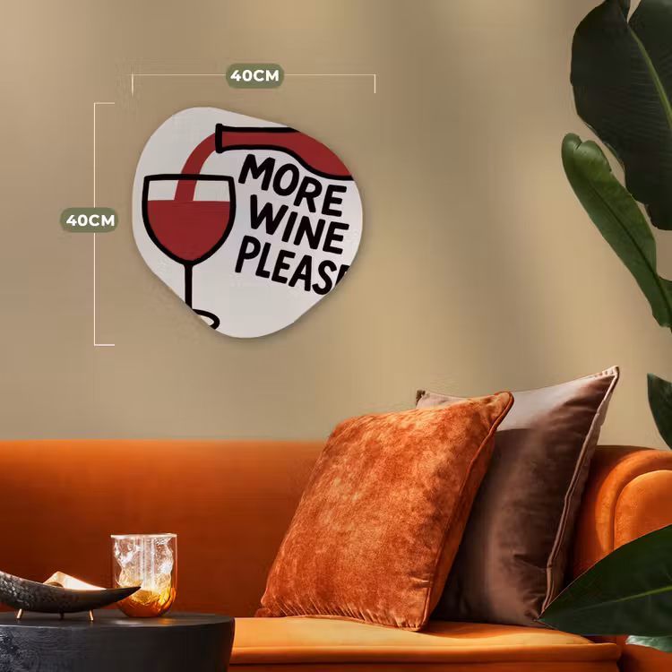 Wijnfles - Quote - Rood - Glas Wandcirkel Organisch Forex 3mm klein -sfeer3