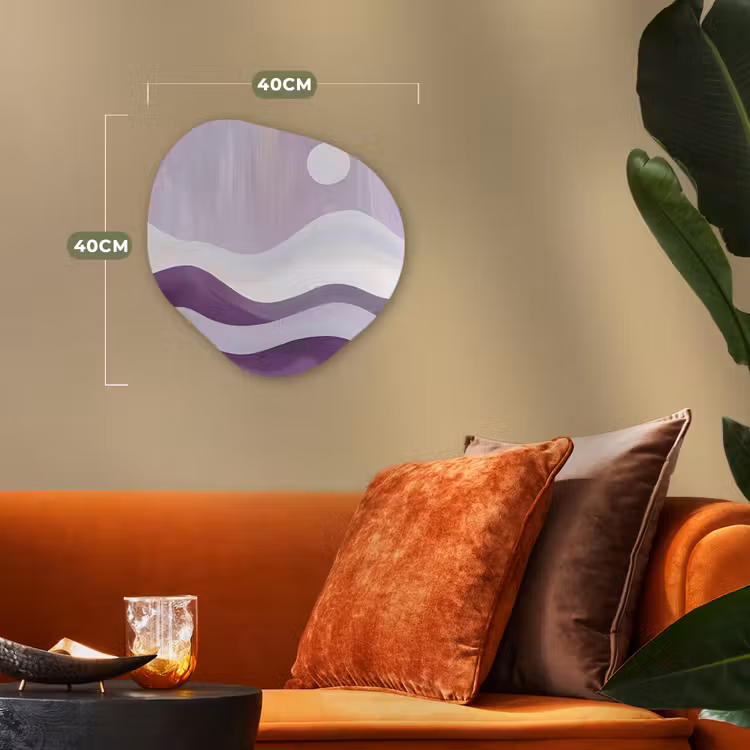 Golven - Heuvels - Abstract - Paars Wandcirkel Organisch Forex 3mm klein -sfeer3