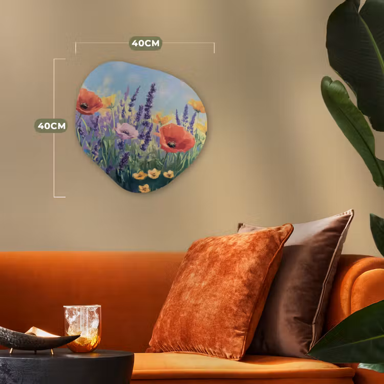 Weide - Bloemen - Kleurrijk Wandcirkel Organisch Forex 3mm klein -sfeer3