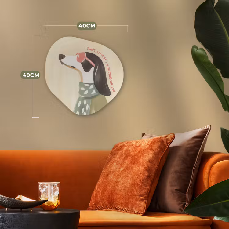 Quote - Hond - Zonnebril Wandcirkel Organisch Forex 3mm klein -sfeer3