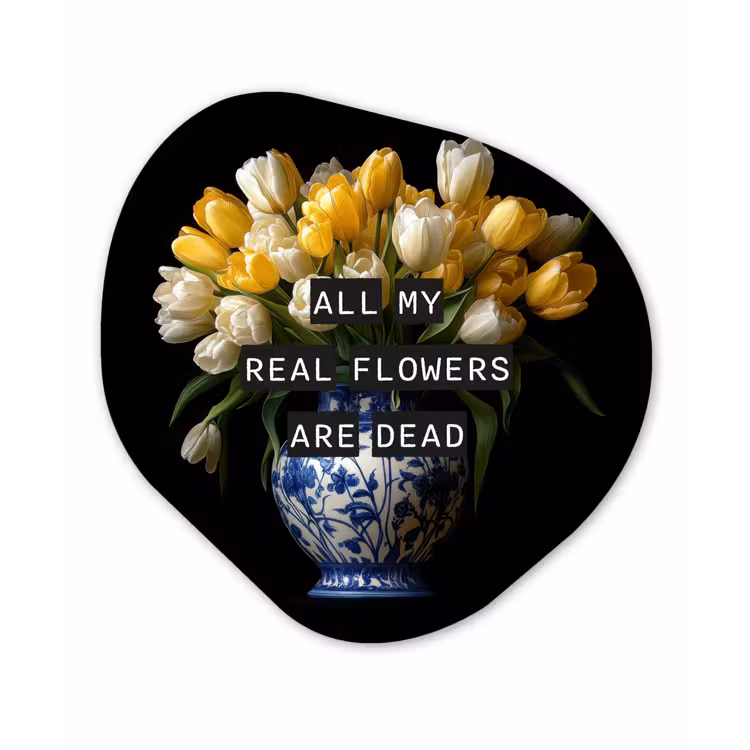 Quotes - Bloem - Tulp - Geel Wandcirkel Organisch Forex 3mm klein -3d