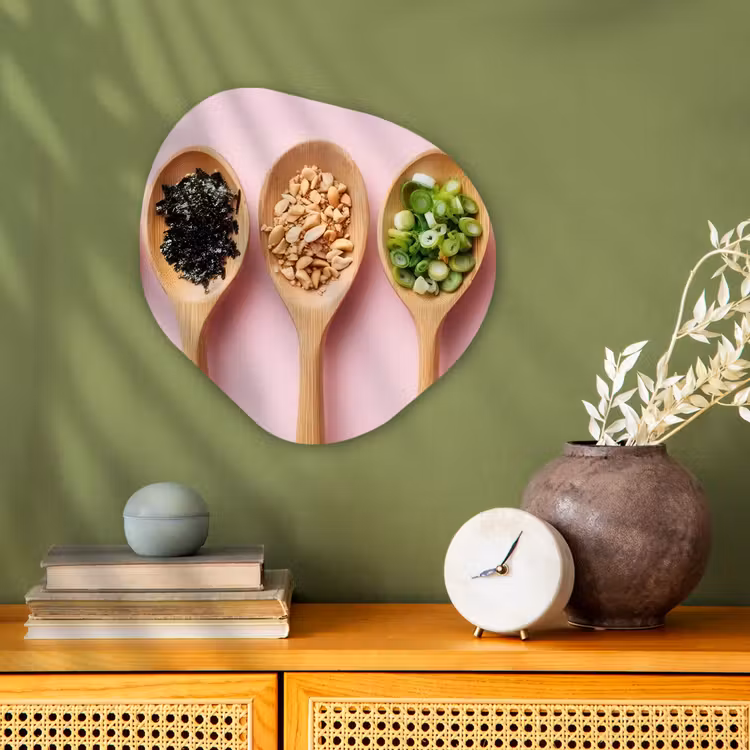 Ingrediënten - Lepels - Hout - Roze Wandcirkel Organisch Forex 3mm klein -sfeer2