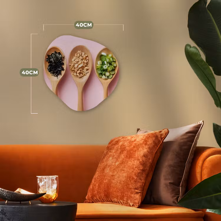 Ingrediënten - Lepels - Hout - Roze Wandcirkel Organisch Forex 3mm klein -sfeer3