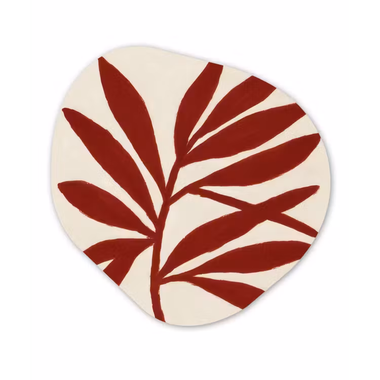 Tak - Bladeren - Rood Wandcirkel Organisch Forex 3mm klein -3d