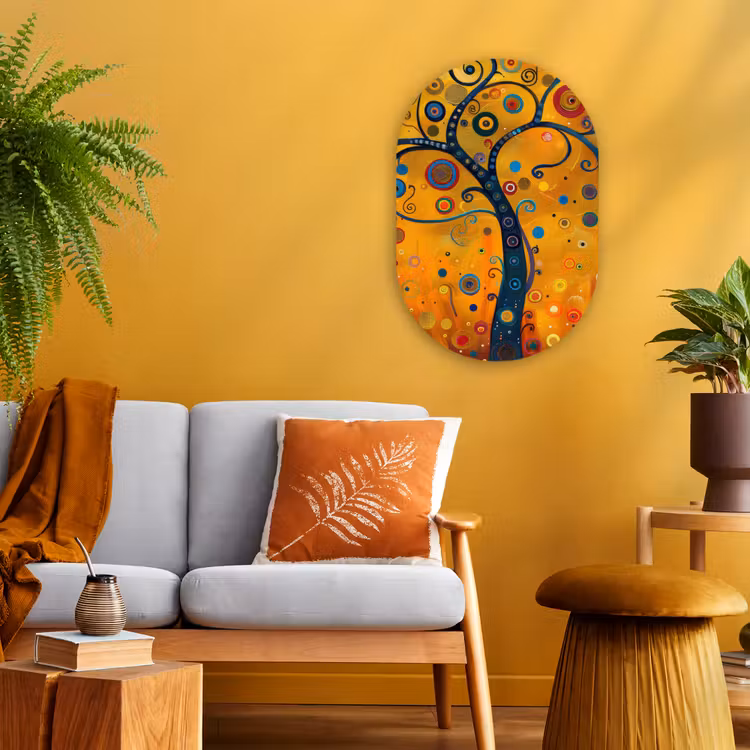 Abstract - Boom - Levensboom - Modern Wandcirkel Ovaal Forex klein -sfeer4