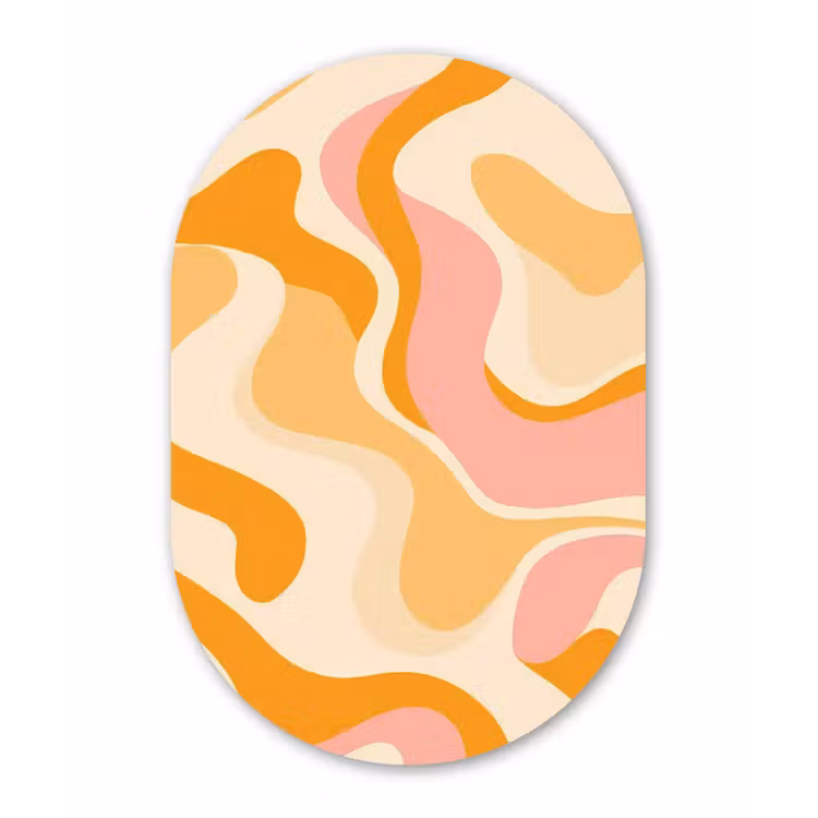 Abstract - Golvend - Oranje Wandcirkel Ovaal Forex klein -3d