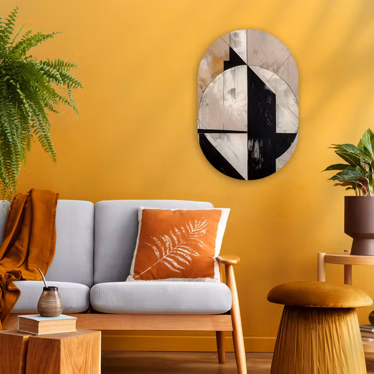 Abstract - Modern - Geometrisch - Pastel Wandcirkel Ovaal Forex klein -sfeer4