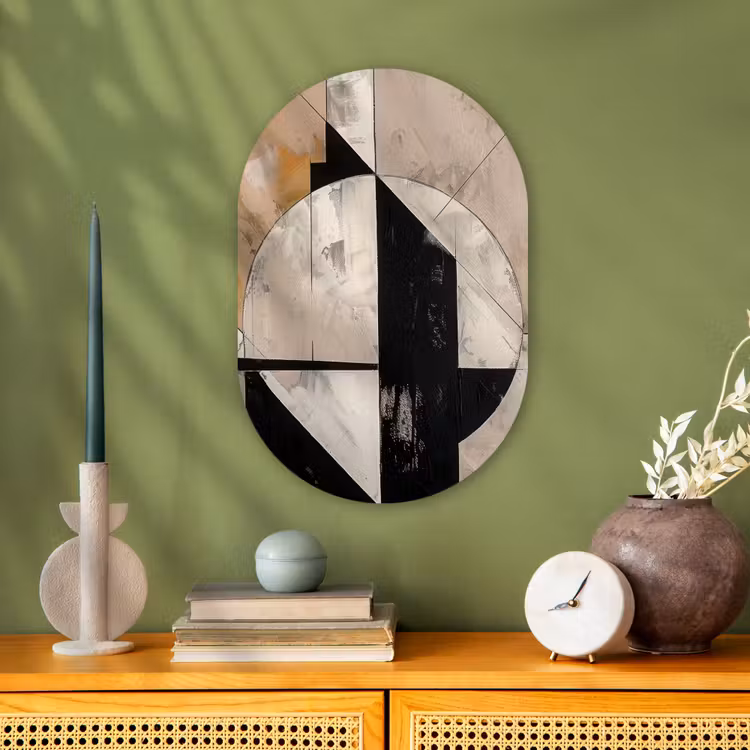 Abstract - Modern - Geometrisch - Pastel Wandcirkel Ovaal Forex klein -sfeer2