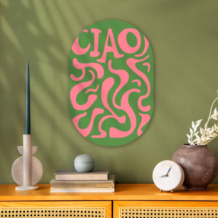 Abstract - Roze - Ciao - Vormen Wandcirkel Ovaal Forex klein -sfeer2