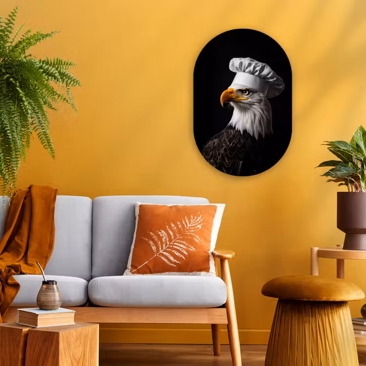 Arend -Amerika - Koksmuts - Vogel - Stoer Wandcirkel Ovaal Forex klein -sfeer4