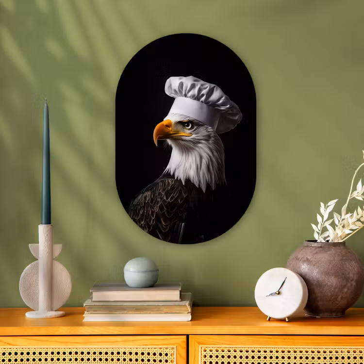 Arend -Amerika - Koksmuts - Vogel - Stoer Wandcirkel Ovaal Forex klein -sfeer2